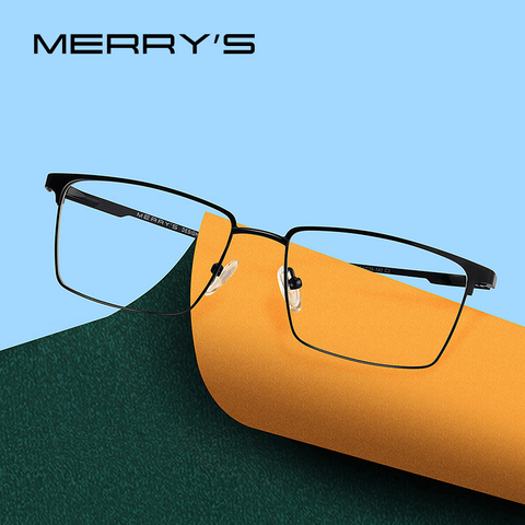MERRYS DESIGN Men Titanium Alloy Glasses Frame Ultralight Eye Myopia Prescription Eyeglasses Male Optical Frame S2045 ► Photo 1/6