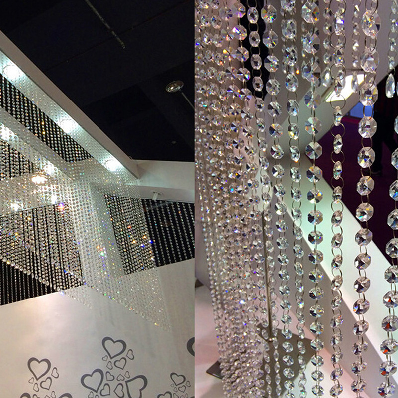 33ft/10M Wedding DIY Diamond Acrylic Crystal Beads Curtain Strand Garland Decors 
