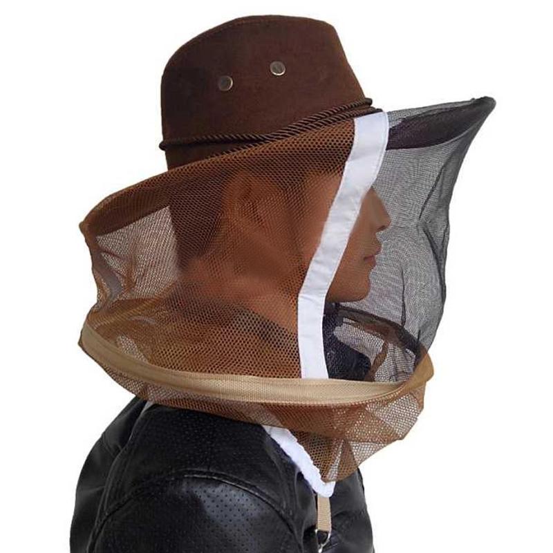 Beekeeping Cowboy Mosquito Bee Insect Net Veil Hat Cap Face Head Protector Hat 
