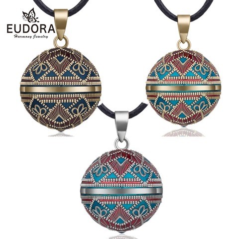 Eudora 20mm Vintage Mexican Bola Harmony Chime Ball Angel Caller Pregnancy Pendant Necklace for Women Fashion Jewelry N14NB319 ► Photo 1/6