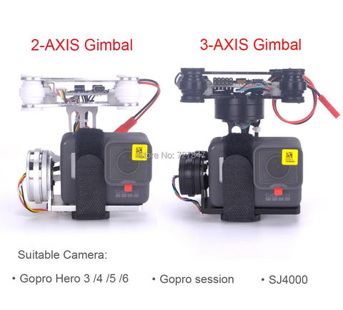 RTF FPV 3-AXIS / Lightweight 2-AXIS Brushless Gimbal Board for Gopro3 4 Gopro Hero 5 6 Gopro session SJ4000 RC drones ► Photo 1/6