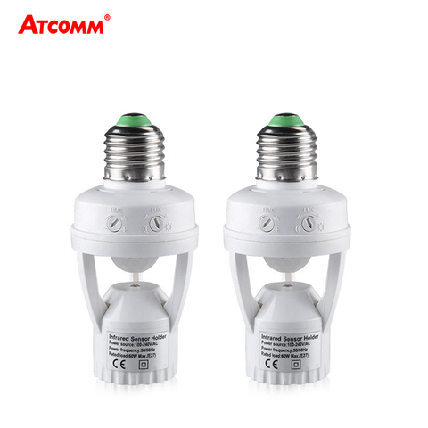 100-240V Socket E27 Converter With PIR Motion Sensor Ampoule LED E27 Lamp Base Intelligent Light Bulb Switch ► Photo 1/6