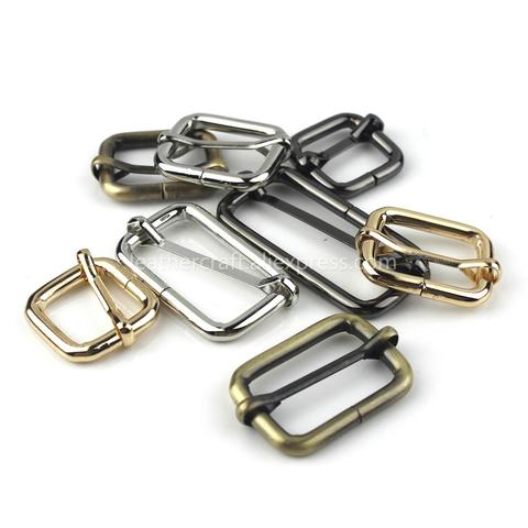 Metal Leather Bag Strap Belt Webbing Adjust Tri-glide Buckle Slider Rectangle