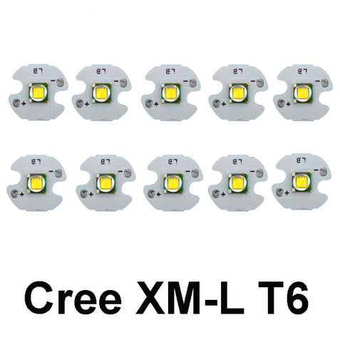 10PCS  XM-L T6 LED Chip High Power 10W  T6 LED Bead Emitter with 16MM heatsink LED Flashlight light Bulb Chip Diode ► Photo 1/1