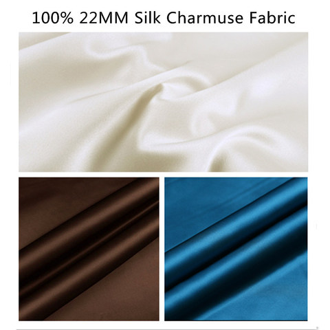 100% Mulberry Stain Silk Fabric 22 Momme Width 114cm Plain Dyed Silk Super Smooth For Wedding DIY Dress Clothing Bedding ► Photo 1/4