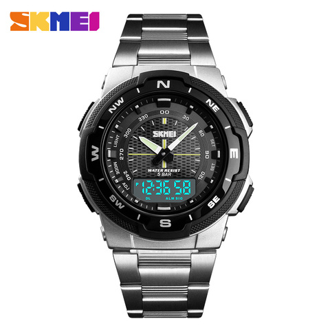 SKMEI Men Watch Fashion Quartz Sports Watches Stainless Steel Strap Men Watches Top Brand Luxury Business Waterproof Wrist Watch ► Photo 1/6