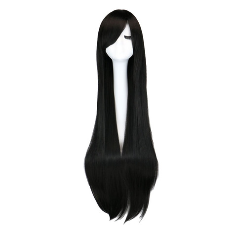 QQXCAIW Long Straight Party Cosplay Black 40