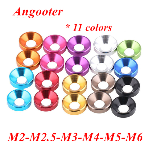 20pcs M2 M2.5 M3 M4 M5 M6 Aluminum washer Colorful anodized Aluminum Countersunk Head Bolt Washer Gasket for Flat head Bolts ► Photo 1/4