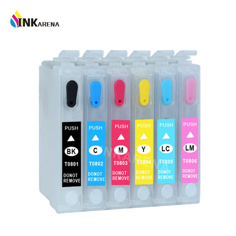 T0801 Refillable ink Cartridges for Epson RX560 R285 RX585 PX720wd PX820 P50 PX660 PX700W PX701W PX720 PX730 PX800 Printer Ink ► Photo 1/6