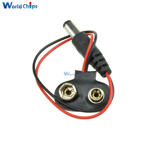 5Pcs T-Type 9V Battery Clip Battery Holder With 15cm Cable Wire Lead Snap-on Terminal Connector Socket Diy Kits for Arduino ► Photo 1/6