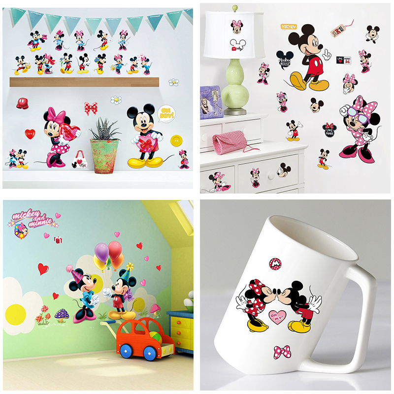 Cartoon Mickey Minnie Mouse Wall Stickers Bedroom Baby Amut Park Home Decor Accessories Pvc Decals Diy Mural Art History Review Aliexpress Er Idea Alitools Io - Diy Mickey Mouse Home Decor
