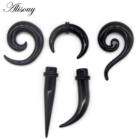 Alisouy 2pcs Acrylic Spiral Ear Plug Stretching Tapers Body Jewelry Wholesale Acrylic Ear Tapers Fake gauges Ear Expander Tunnel ► Photo 1/6