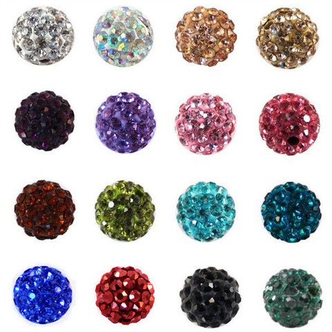 100pcs 10MM Austria Beads Crystal Disco Ball Beads  Spacer Beads,Austria bracelet Crystal Clay Beads 27 Color ► Photo 1/1