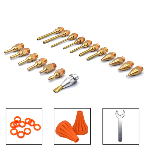 18Pcs/set Glue Gun Copper Nozzle Small-bore Long Short Large Diameter Hot melt glue gun accessories to send wrench / Gum Cover ► Photo 1/6