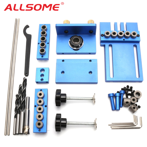 ALLSOME Aluminum Alloy Dowelling Jig Kit for Furniture Fast Connecting Cam Fitting Woodworking Drill Guide Kit Locator ► Photo 1/6