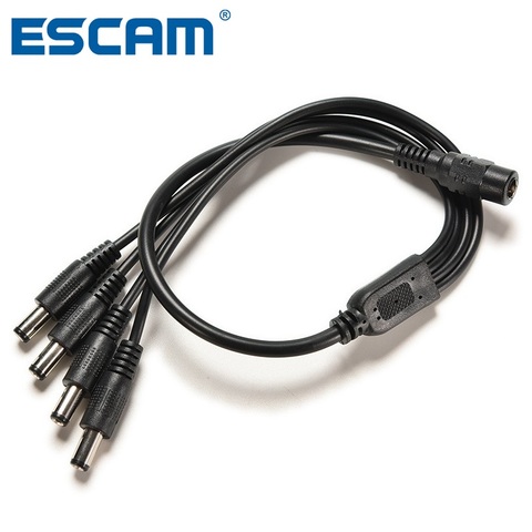 1PC DC 12V 1 Female to 4 Male CCTV Security Camera Power Supply Adapter Cable 2.1mm x 5.5mm Y Splitter Connector Cord ► Photo 1/6