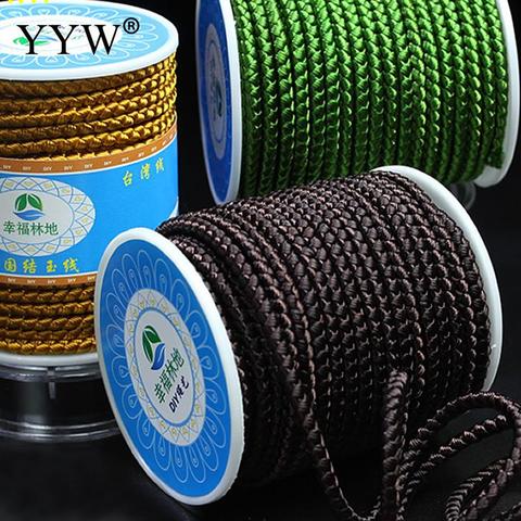 DIY Jewelry 12m/spool 3mm Nylon Cord Thread Chinese Knotting Silky Macrame Rattail for DIY Bracelet Necklaces Making Accessories ► Photo 1/6