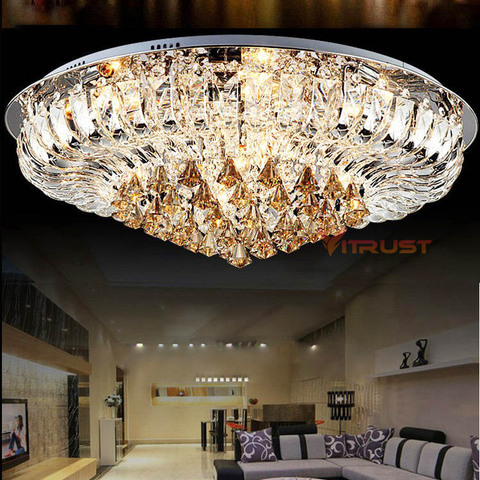 Swan Shape Crystal Ceiling Chandeliers for Living Room Bedroom Modern Stained Glass LED Ceiling Lamps with Remote Control ► Photo 1/6