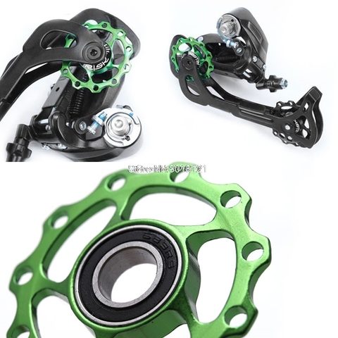 11T Bike Aluminum MTB Alloy Bearing Jockey Wheel Rear Derailleur Pulleys 4 Colors 'xian ► Photo 1/6