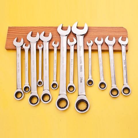 Ratchet Metric Spanner Open End and Ring Wrenches Tool Ratchet Handle Wrench Set Key Set and Nut Tools ► Photo 1/6