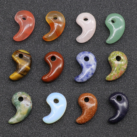 10pcs/lot Natural Stone Pendants Crystal Agates Magatama Stone Beads Pendant For Necklace  Jewelry Making About 22x14mm ► Photo 1/1