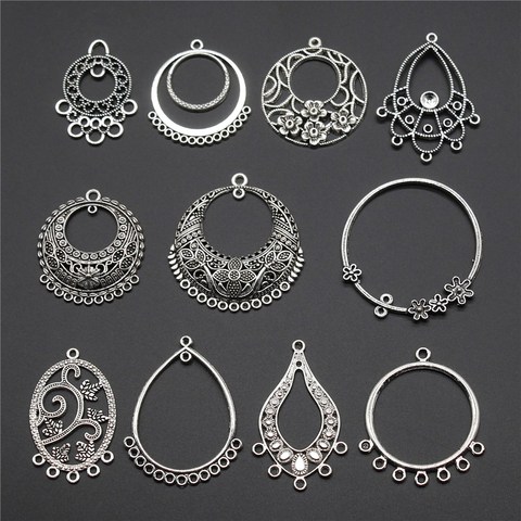 6pcs Earring Connector Charms Antique Silver Color DIY Jewelry Accessories Charms Earring Connector Jewelry Findings ► Photo 1/1