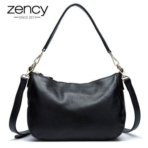 Zency Genuine Leather Women Half Moon Shoulder Bag Fashion Casual Tote Ladies Crossbody Purse Elegant Charm Female Handbags ► Photo 1/6