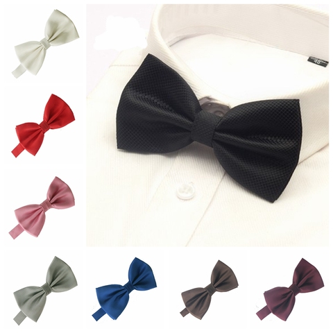 Men Bowtie For Mens Bow tie Solid Bowties Black Bowtie Gold Bow Tie Red Green Pink Blue White Bow Ties Men Classic ► Photo 1/6