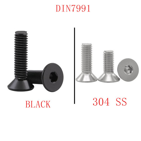 5-50PCS  DIN7991 Hex Allen Head screw M2 M2.5 M3 M4 M5 M6 m8 Stainless steel 304  10.9 black  Flat hex countersunk head screw ► Photo 1/4