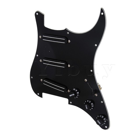 Yibuy 3 Dual Rail Pickup with Black Volume Speed Control Knob Pickguard Assembly ► Photo 1/6