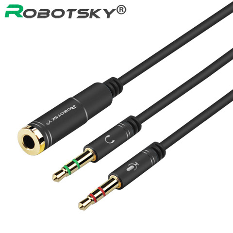 3.5mm Jack Microphone Headset  Audio Splitter Cable Female to 2 Male Headphone Mic Aux Extension Cables For phone Computer Cabo ► Photo 1/6