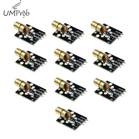 10pcs/lot KY-008 3pin 650nm Red Laser Transmitter Dot Diode Copper Head Module for arduino DIY Kit KY008 ► Photo 1/4