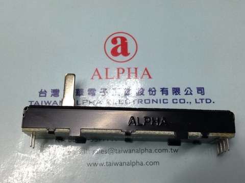 taiwan ALPHA 73MM straight slide belt, straight rod potentiometer, B10KX2, 15MM axis, inner foot, dustproof flannelette ► Photo 1/1