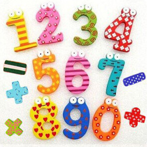 Wooden Fridge Magnet A-Z Educational Toy Baby Kid Learning Gifts Number Decor 