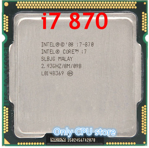 Original lntel Processor i7 870 Quad Core 2.93GHz TDP 95W LGA 1156 8MB Cache Desktop CPU (working 100% Free Shipping) ► Photo 1/1