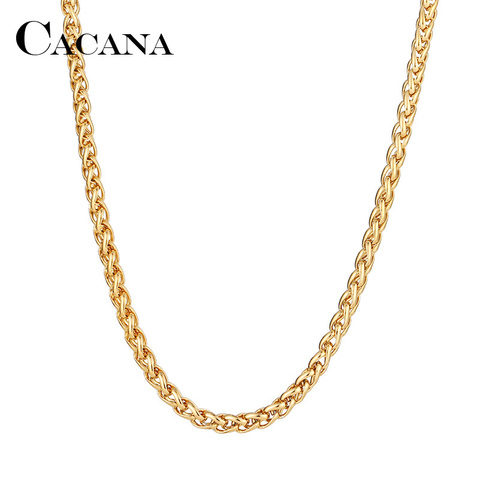 CACANA Stainless Steel Chain Necklaces For Man Women Gold Silver Color For Pendant Flower Basket Donot Fade Jewelry N1914 ► Photo 1/6