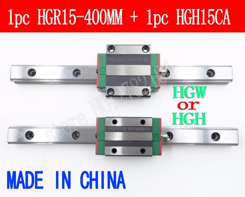 New linear guide rail HGR15 400mm long with 1pcs linear block carriage HGH15CA HGH15 HGW15CC CNC parts ► Photo 1/6