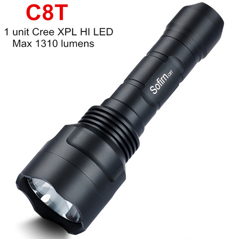 Sofirn C8T Tactical LED Flashlight 18650 Powerful Cree XPL HI High Power 1310lm Torch Lamp with 2 Groups Bike Light Camp hunt ► Photo 1/6