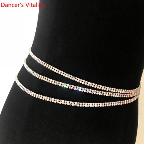 Women Girls 2 layer Diamond  Hip Scarf Waist Belt Belly Dance Belt Metal Chain Jewelry Party Dangle ► Photo 1/6