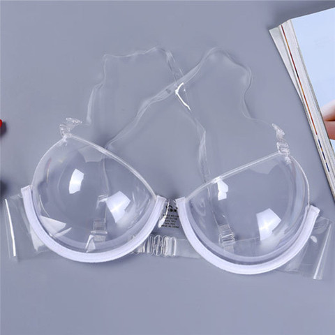 New Ultra-thin Strap Invisible Bras Underwear Sexy Women 3/4 Cup Transparent Clear Push Up Bra ► Photo 1/6