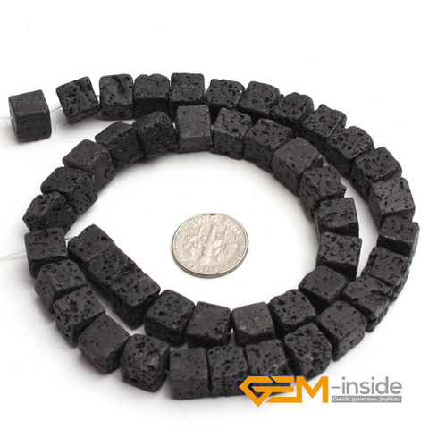 8mm square shape lava stone beads natural stone beads loose beads for jewelry making beads strand 15 inches ( 38 cm ) wholesale ► Photo 1/3