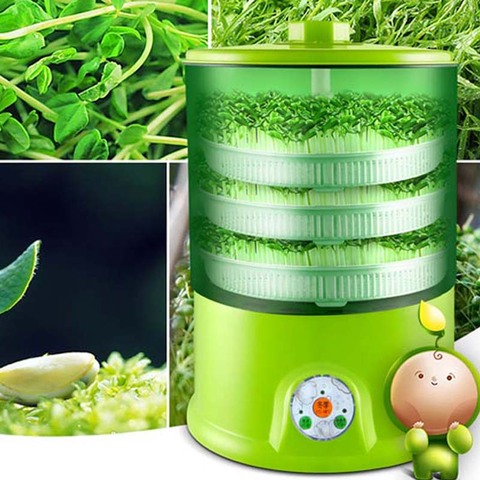 bean sprout machine home grow automatic 3 layers large capacity intelligent multi-functional smart home bean sprout tray machine ► Photo 1/6