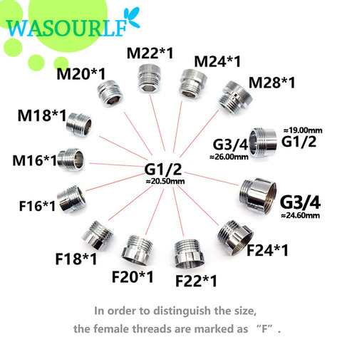 WASOURLF 22 mm male external thread transfer G1/2 inch connector outer adapter shower bathroom kitchen brass faucet accessories ► Photo 1/6