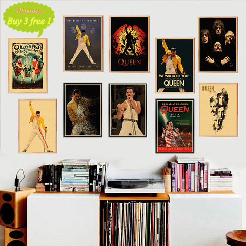 Queen Band Music Kraft Paper Poster Vintage Printing Drawing core Decorative Painting Wall Sticker ► Photo 1/6