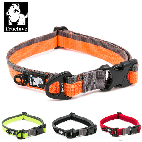 Truelove Dog Collar Nylon for Small medium and Big Dogs Neck Belt Training Walking Light Breathable Running Orange Black TLC5171 ► Photo 1/6