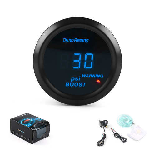 Dynoracing 2inch 52mm Car Boost turbo gauge -14~30PSI Blue Digital Led Turbo Boost Meter sensor ► Photo 1/6