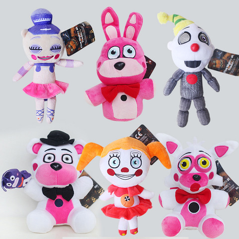 3pcs FNAF Plush 20cm Five Nights At Freddy's Sister Baby Ballora Clown  Freddy Foxy Plush Stuffed Toy