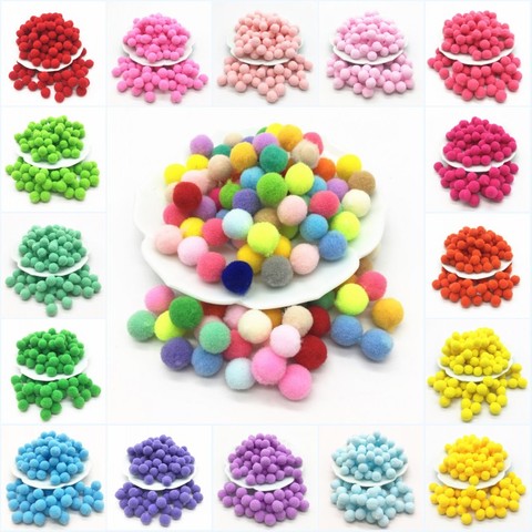 100Pcs 10/15/20/25mm Mini Fluffy Soft Pom Poms Pompoms Ball Handmade Kids Toys Wedding Decor DIY Sewing Craft Supplies ► Photo 1/6