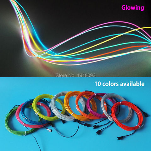 10 Colors Choice 1.3mm 1-25 Meter  EL Wire Tube Flexible LED Strip Light For Light-up Craft Model ,bag ,Decoration ► Photo 1/6