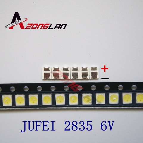 1000pcs  JUFEI LED Backlight Light Beads 1210 3528 2835 1W 6V 96LM Cool white LCD Backlight TV Light Beads 01.JT.2835BPWS2-C ► Photo 1/3